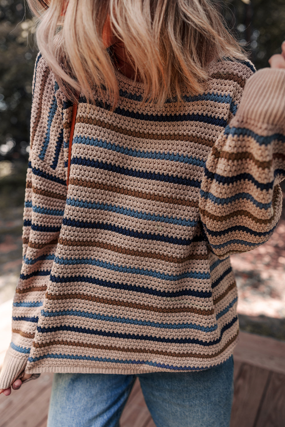 Relaxed Fit Multicolor Knit Sweater