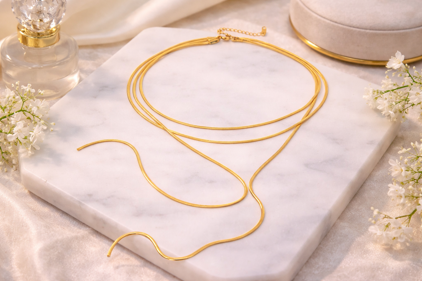 Sleek Layers Stainless Steel Lariat Necklace