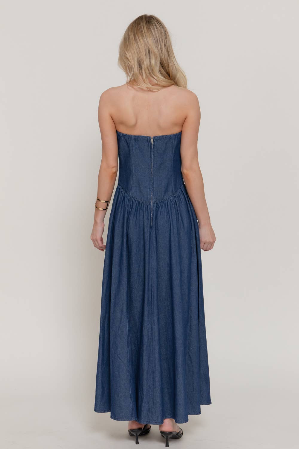 Mila Denim Tube Midi Dress