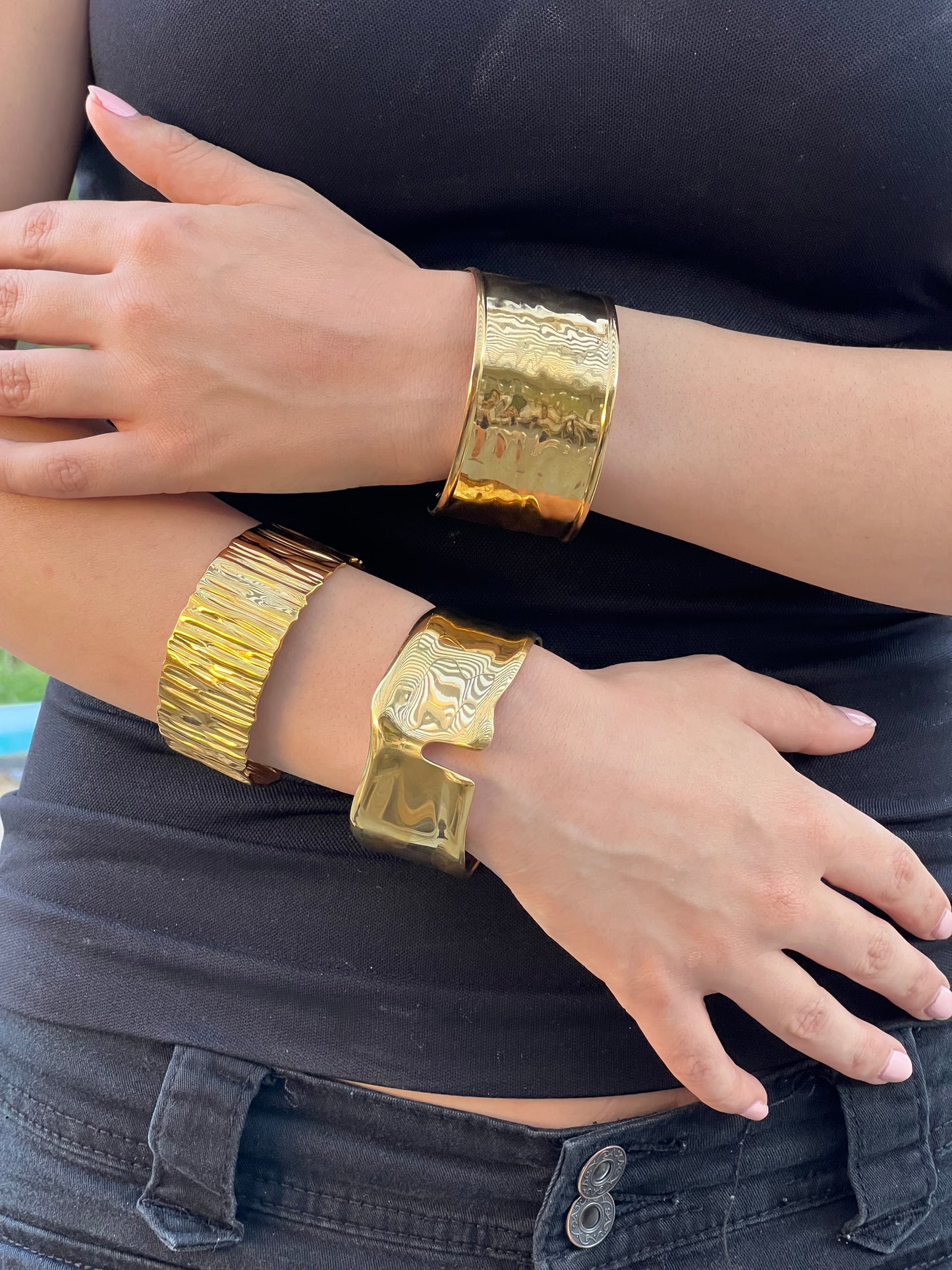 Lustre Band  Stainless Steel Gold Cuff