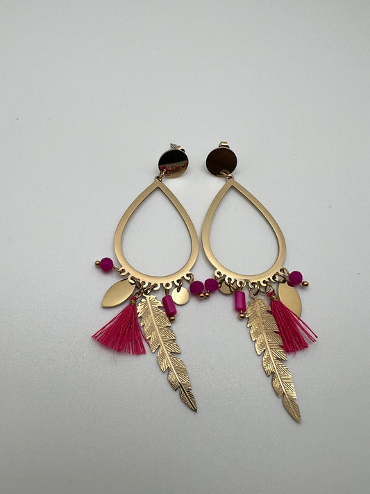 Stainless Steel Feather Earrings