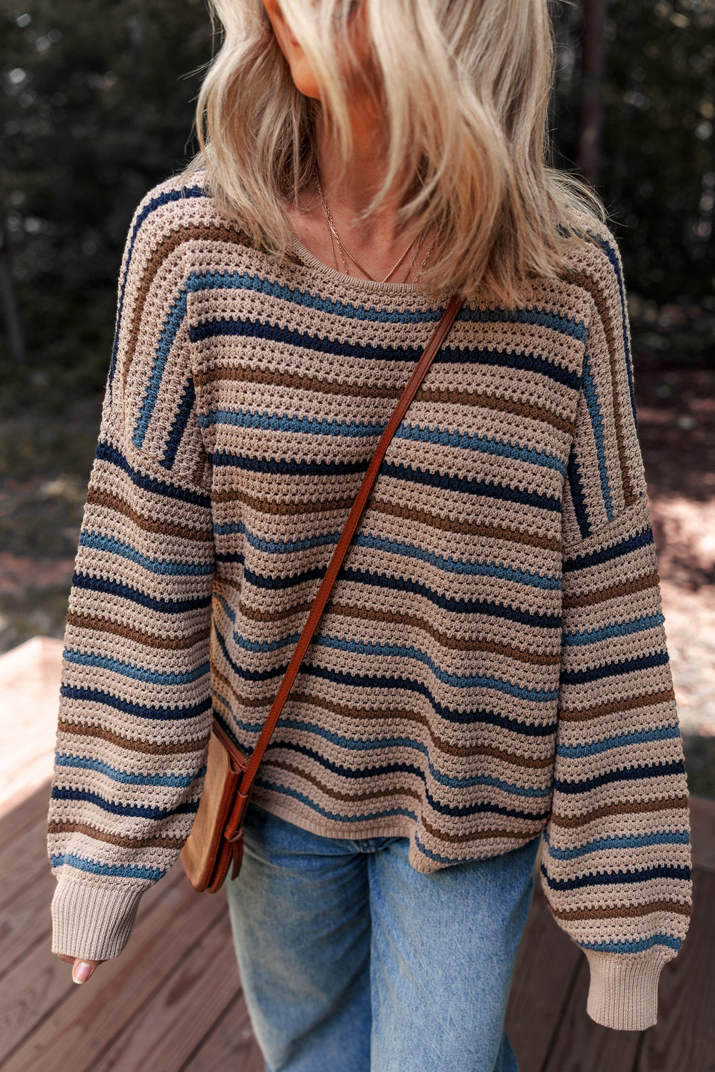 Relaxed Fit Multicolor Knit Sweater