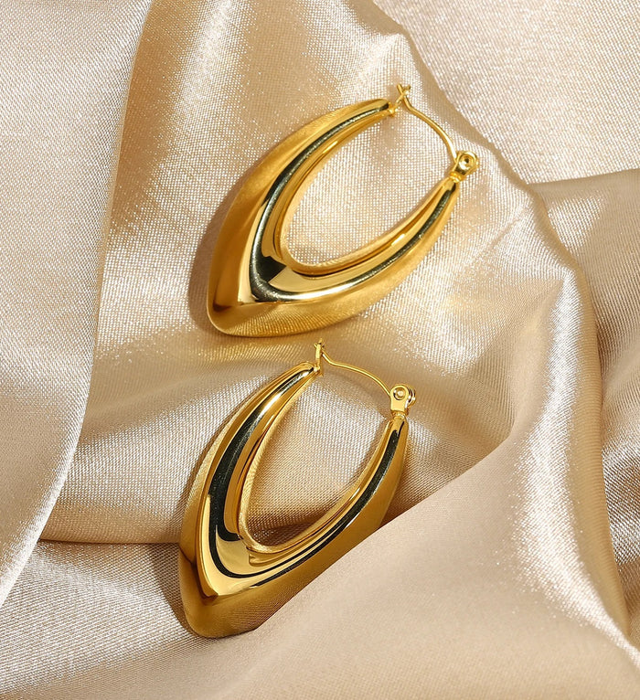 V Shaped 18K Gold Filled Earrings