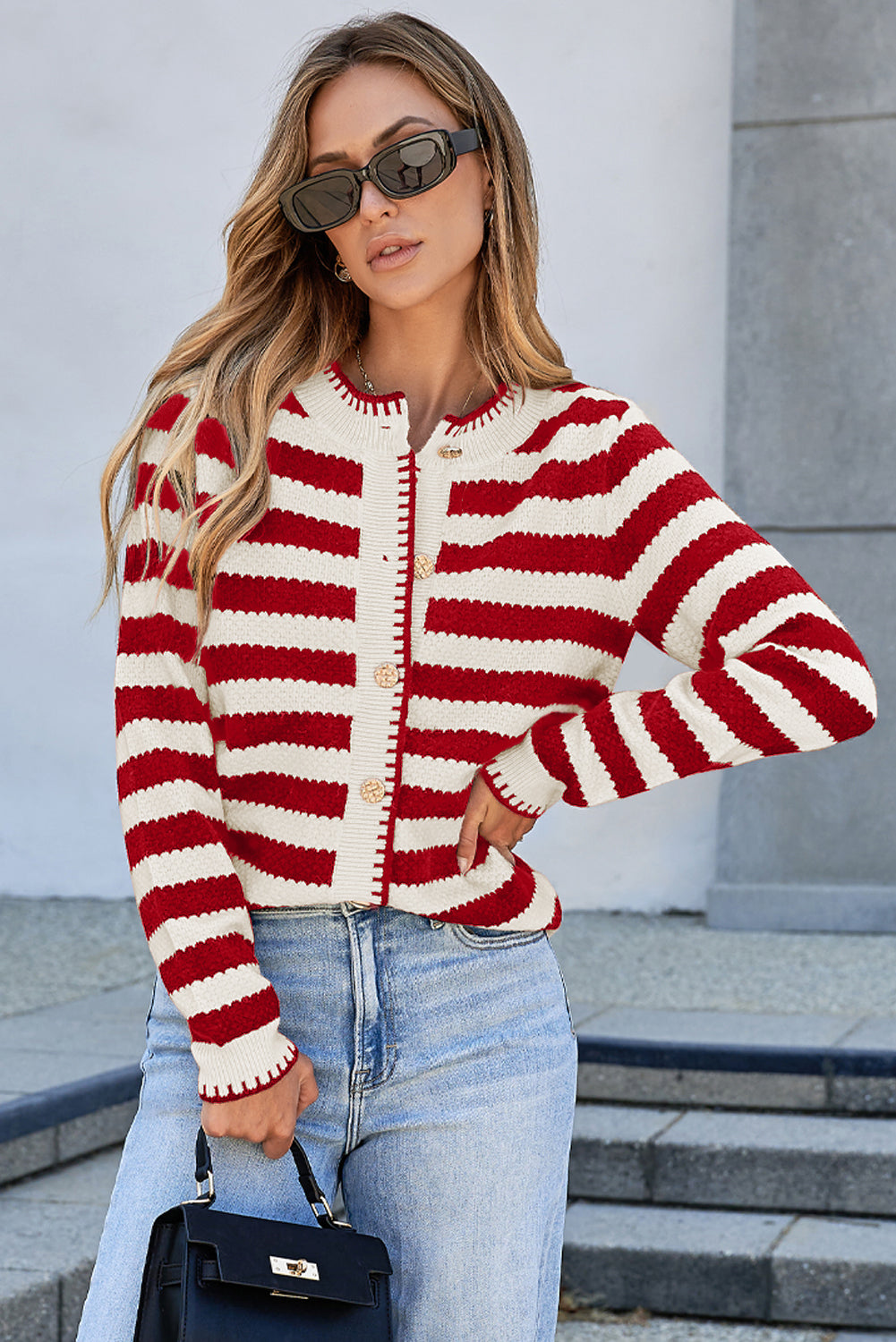 Stripe Chic Golden Cardigan
