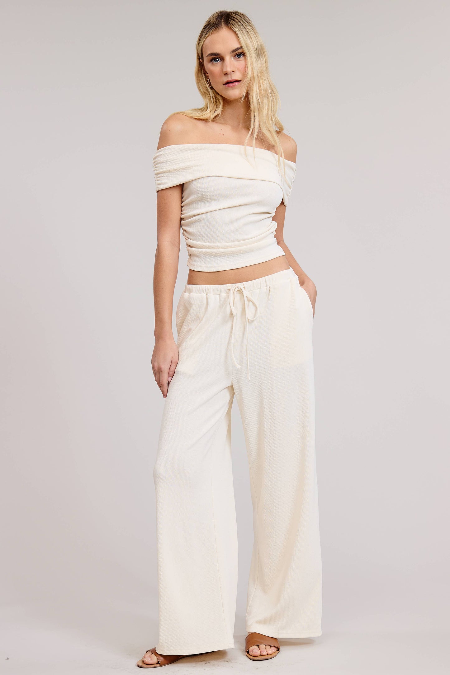 Luna Ruched Crop & Pant Set