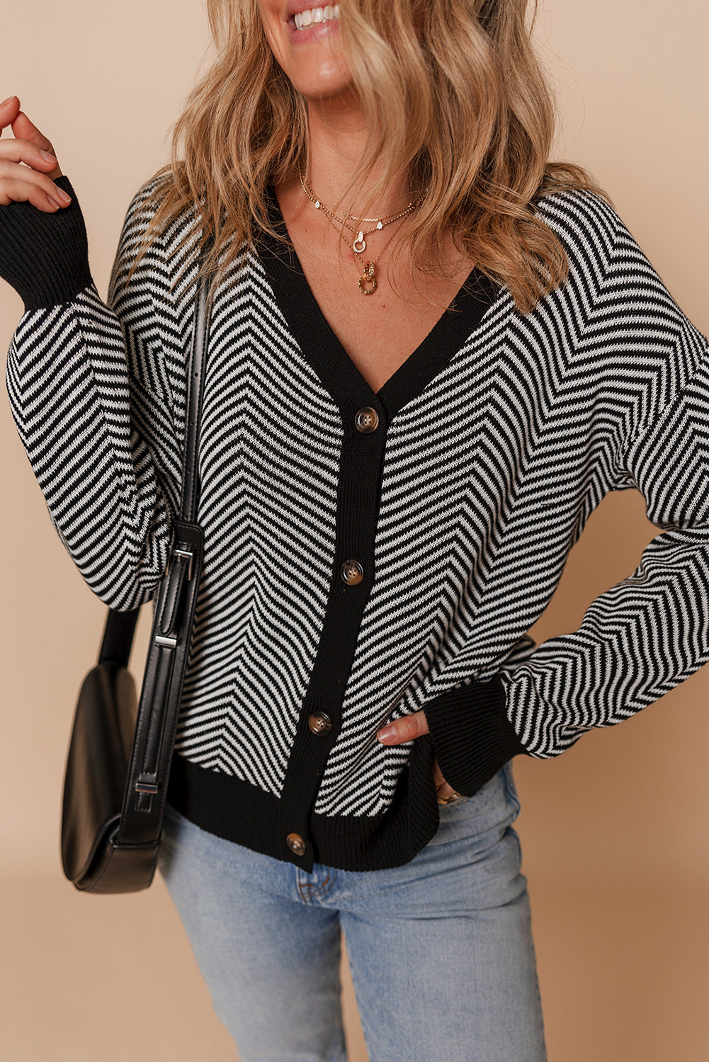 Rustic Herringbone Cardigan