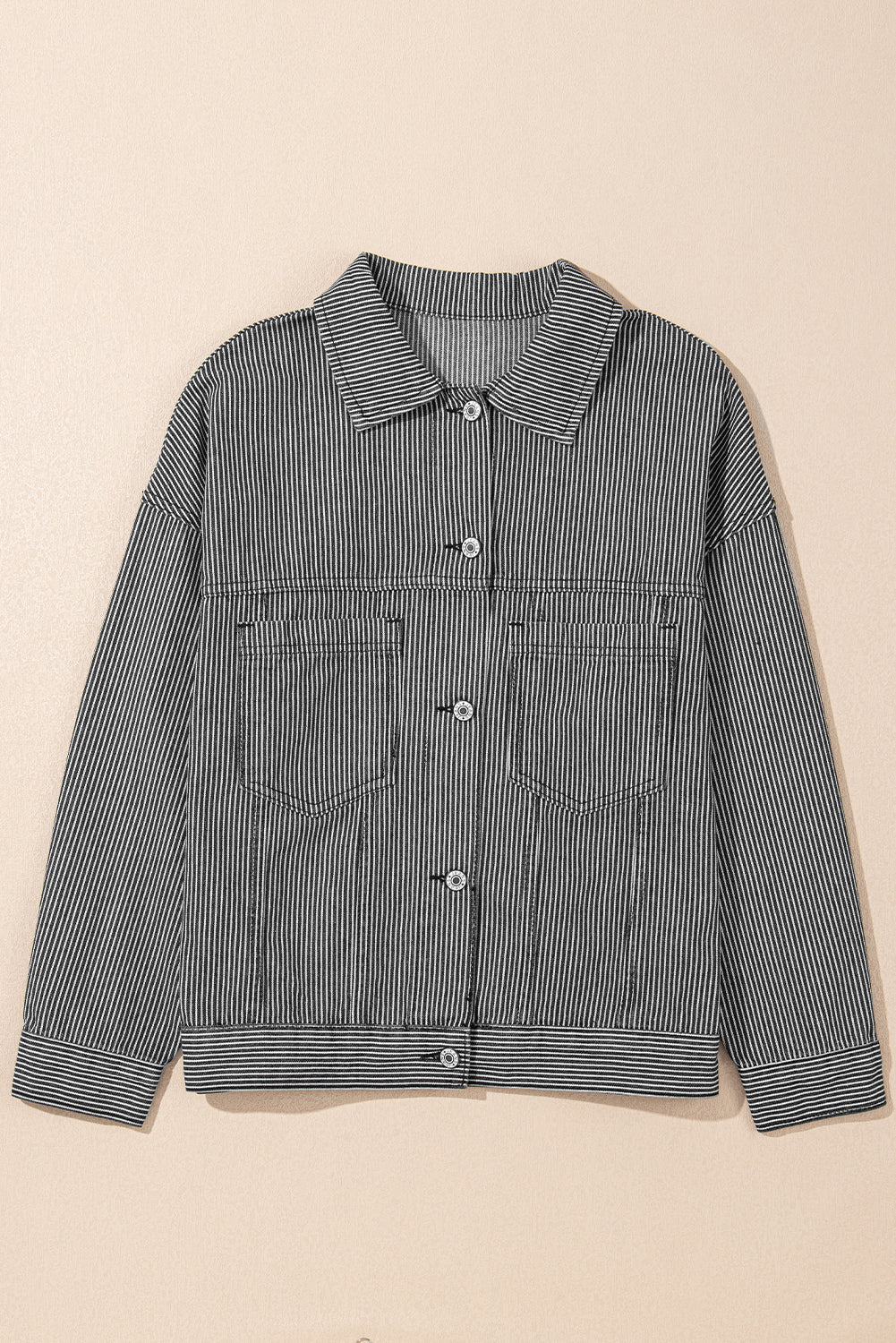 Mila Stripe Oversize Denim Jacket