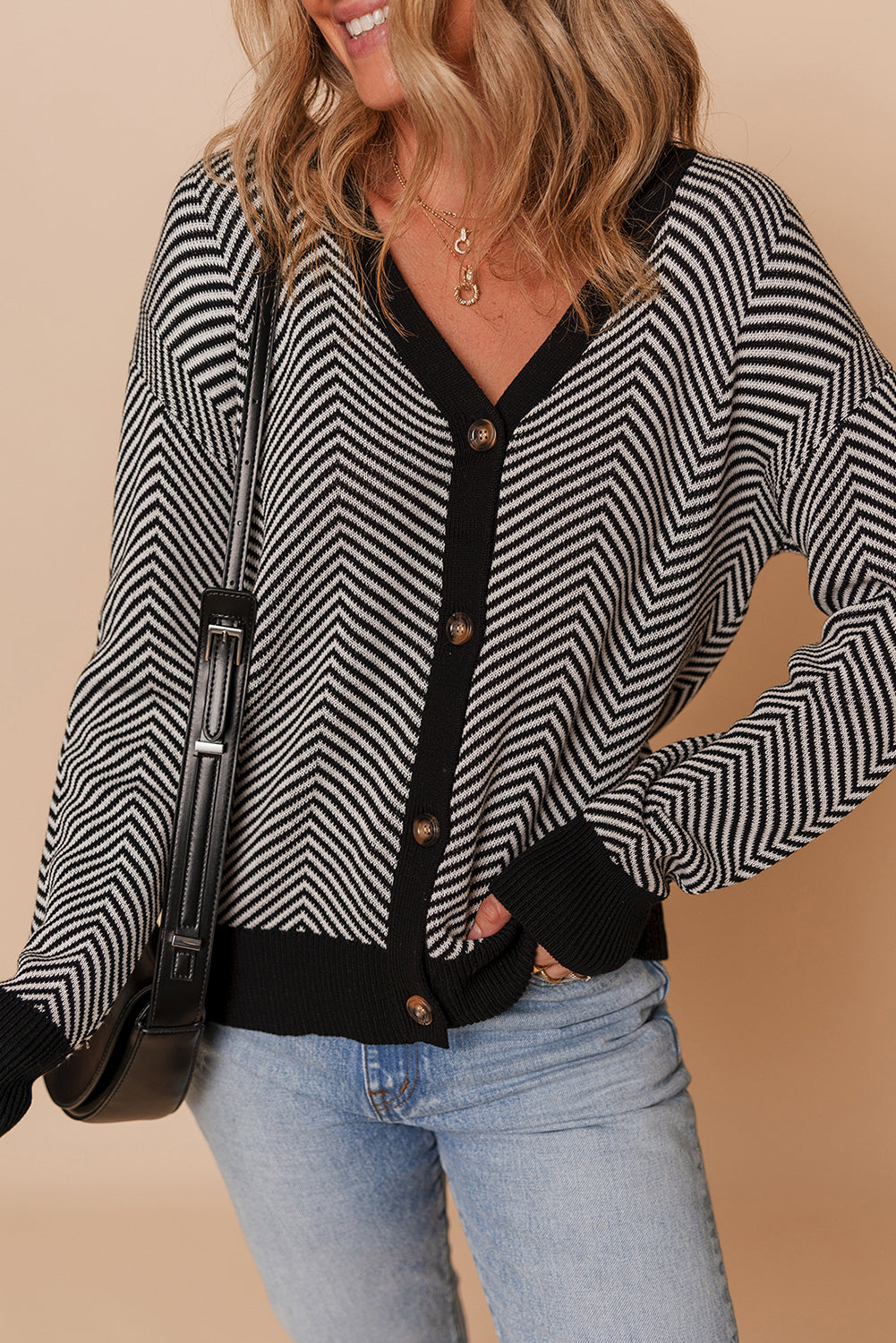 Rustic Herringbone Cardigan