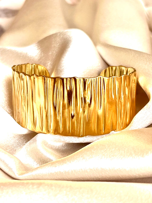 Power Edge Cuff Stainless Steel Gold Cuff