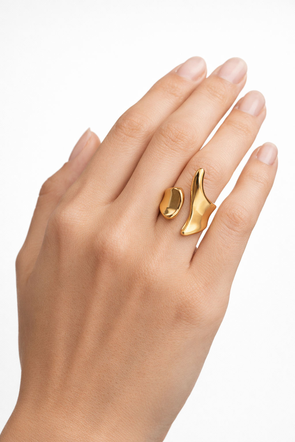 Molten Wave Stainless Steel Ring