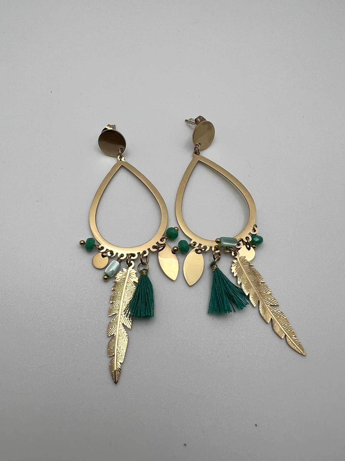 Stainless Steel Feather Earrings