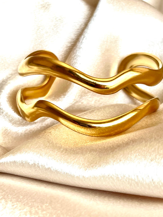 Prism Arc  Stainless Steel Gold Cuff