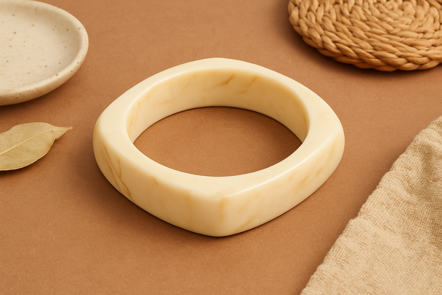 Marbled Geometric Bangle Cream