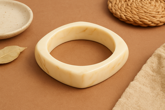 Marbled Geometric Bangle Cream