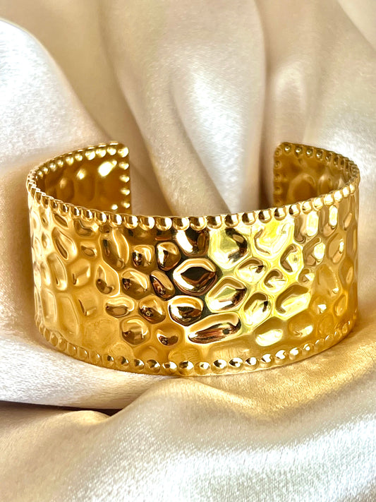 Celestial Shine   Stainless Steel Gold Cuff