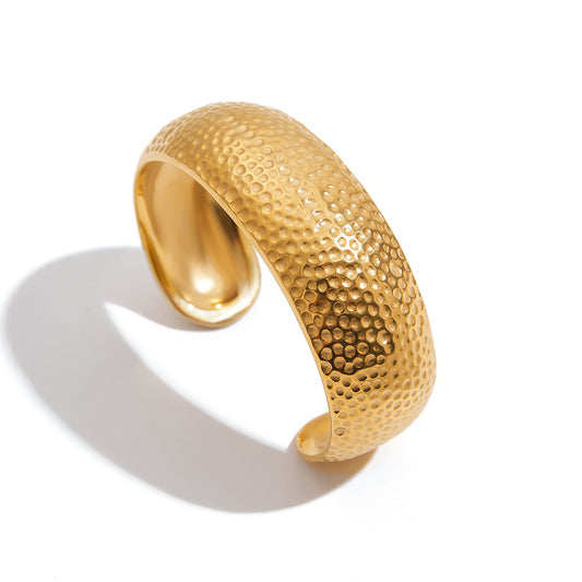 Radiant Arc  Stainless Steel Gold Cuff
