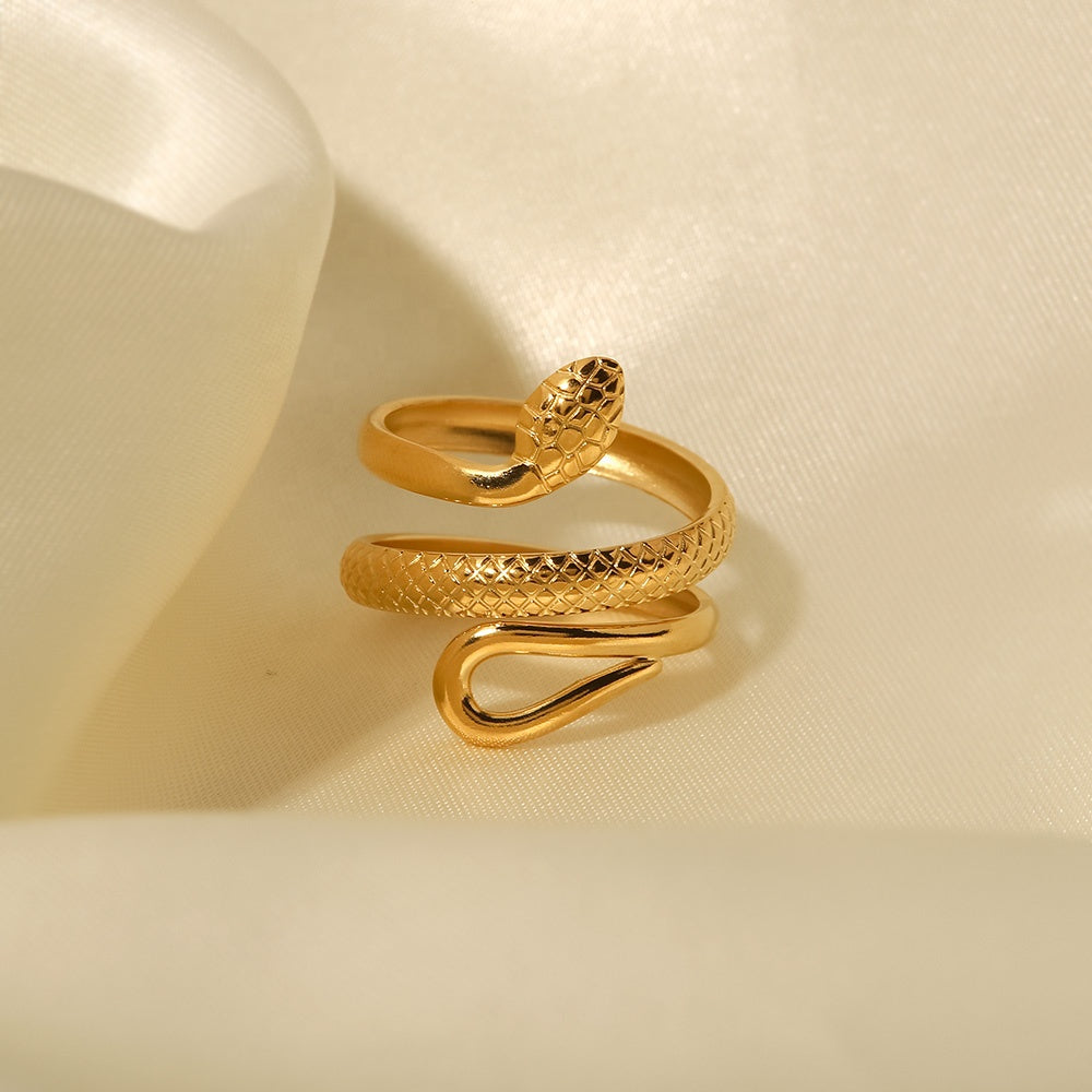 Serpent Shine Adjustable Stainless Steel Adjustable Ring