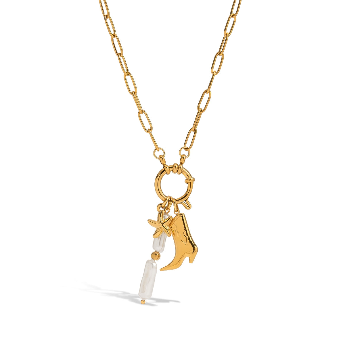 Cowboy Boots Stainless Steel Necklace