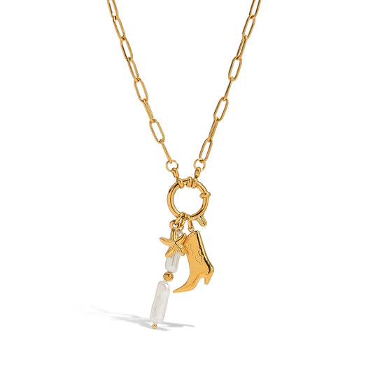 Cowboy Boots Stainless Steel Necklace
