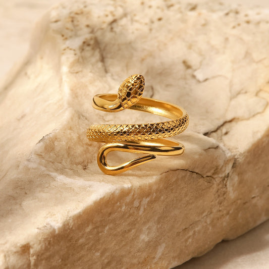 Serpent Shine Adjustable Stainless Steel Adjustable Ring