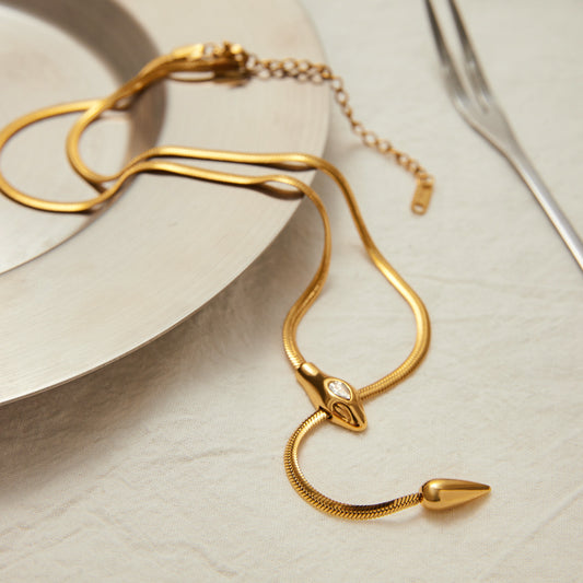 Serpent Glow Stainless Steel Necklace