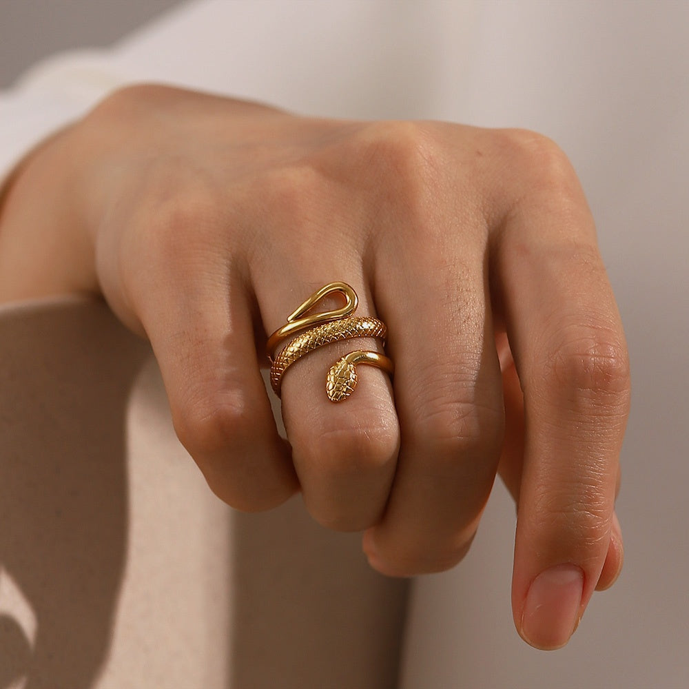 Serpent Shine Adjustable Stainless Steel Adjustable Ring