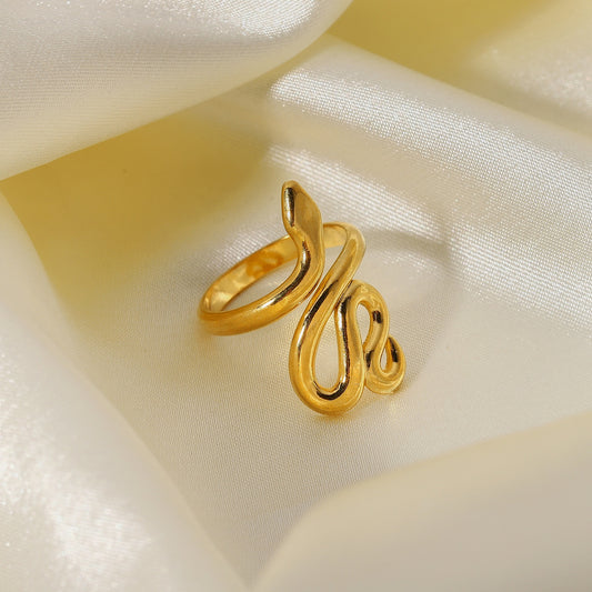 High Polish Sanke Stainless Steel Adjustable Ring