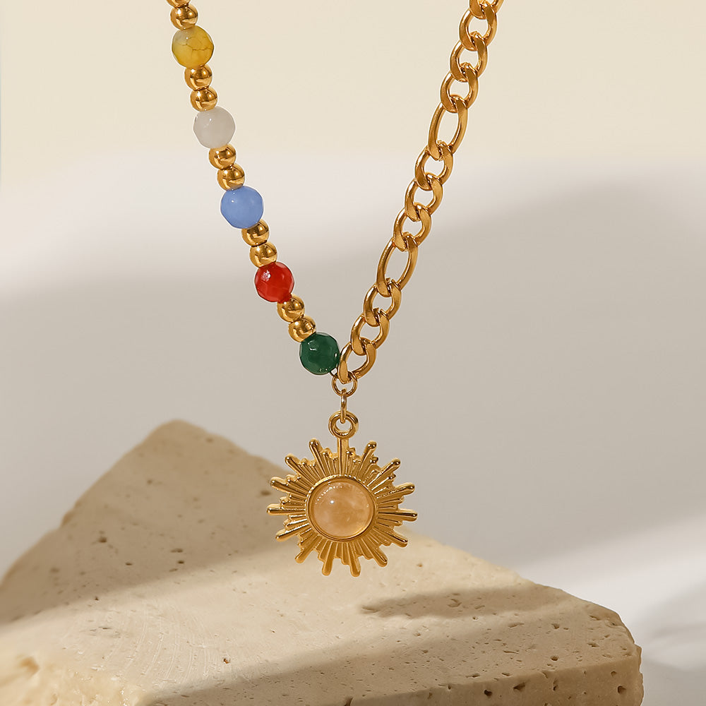 Sunlit Harmony Stainless Steel Necklace
