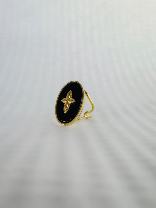 MIdnight Stainless Steel Adjustable Ring