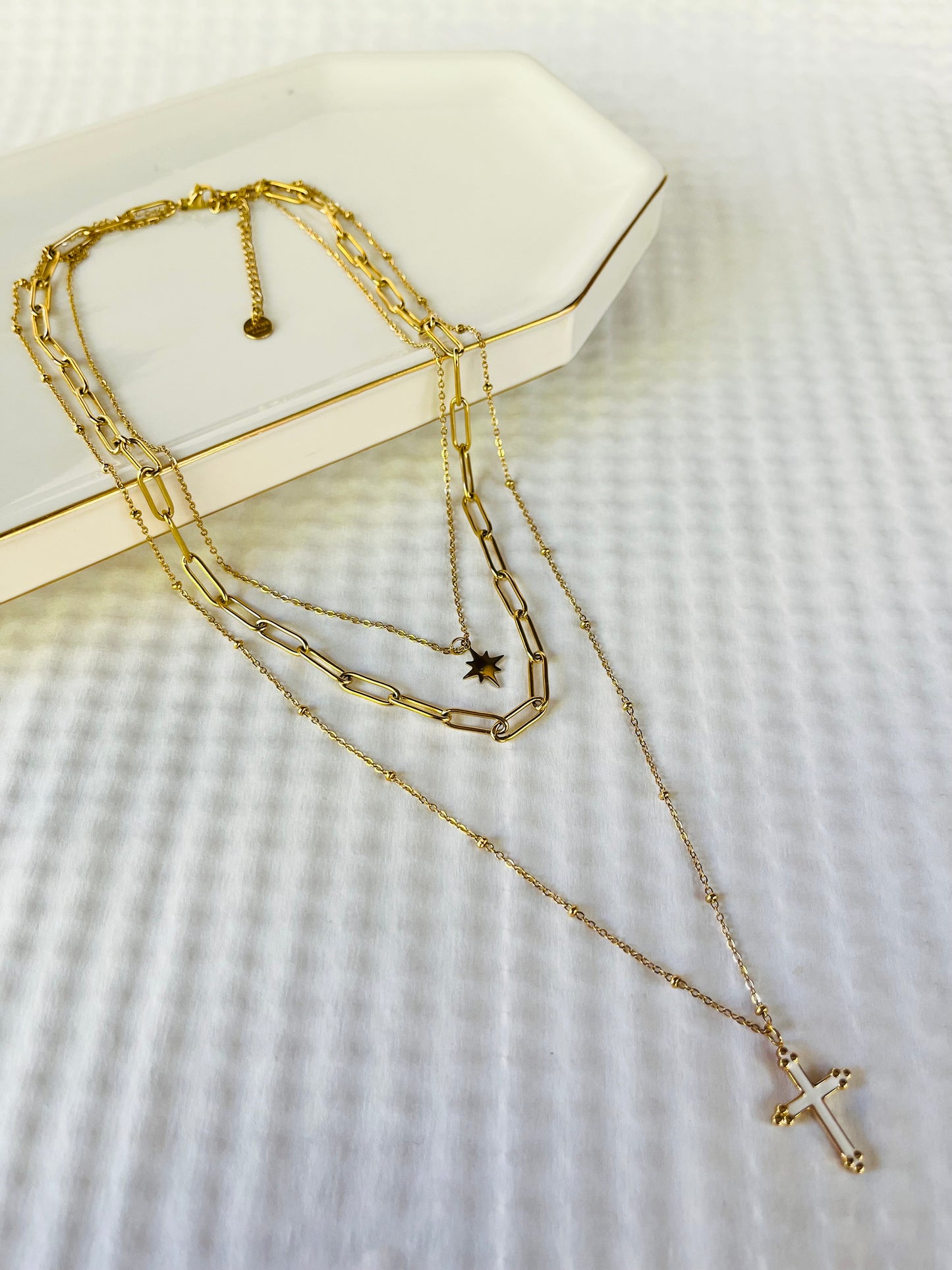 Faith Layers Stainless Steel Necklace