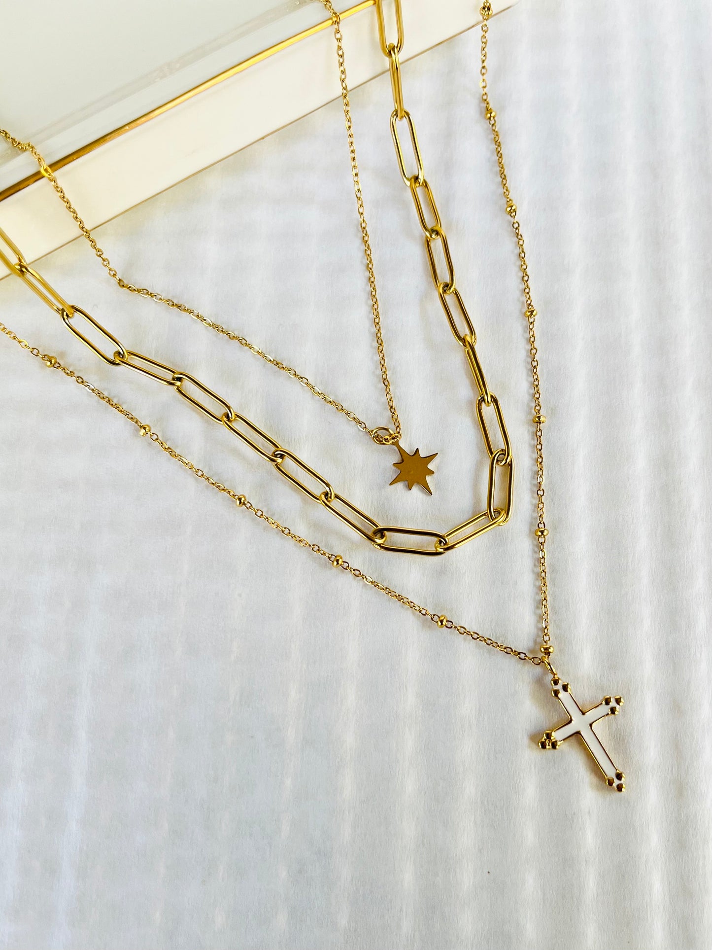 Faith Layers Stainless Steel Necklace