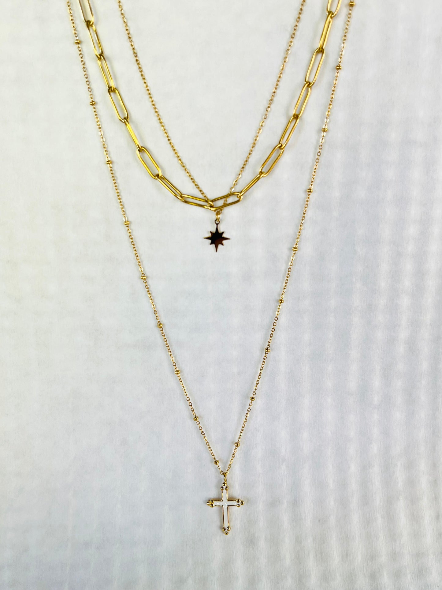Faith Layers Stainless Steel Necklace