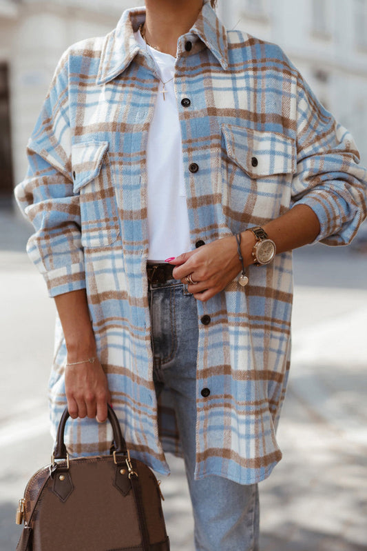 Sky Plaid Shacket