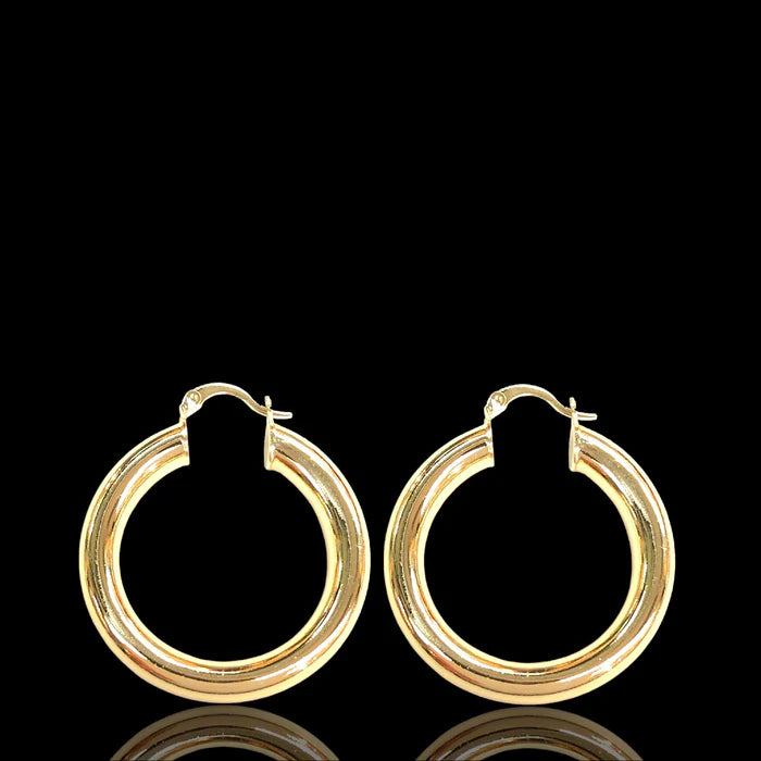 Chunky Hoop Earrings 18k Gold Filled