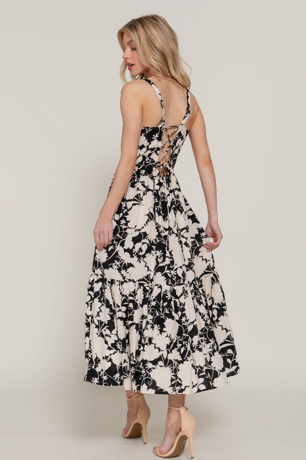 VIctoria Floral Print Cami Midi Dress