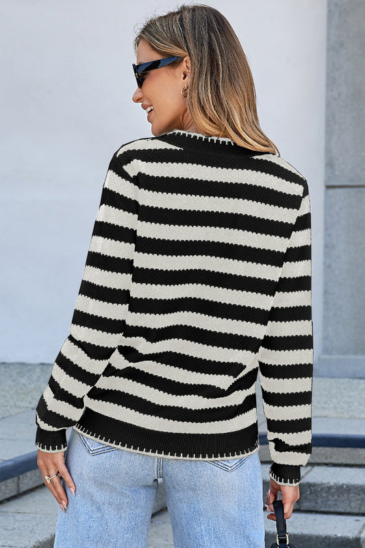 Stripe Chic Golden Cardigan