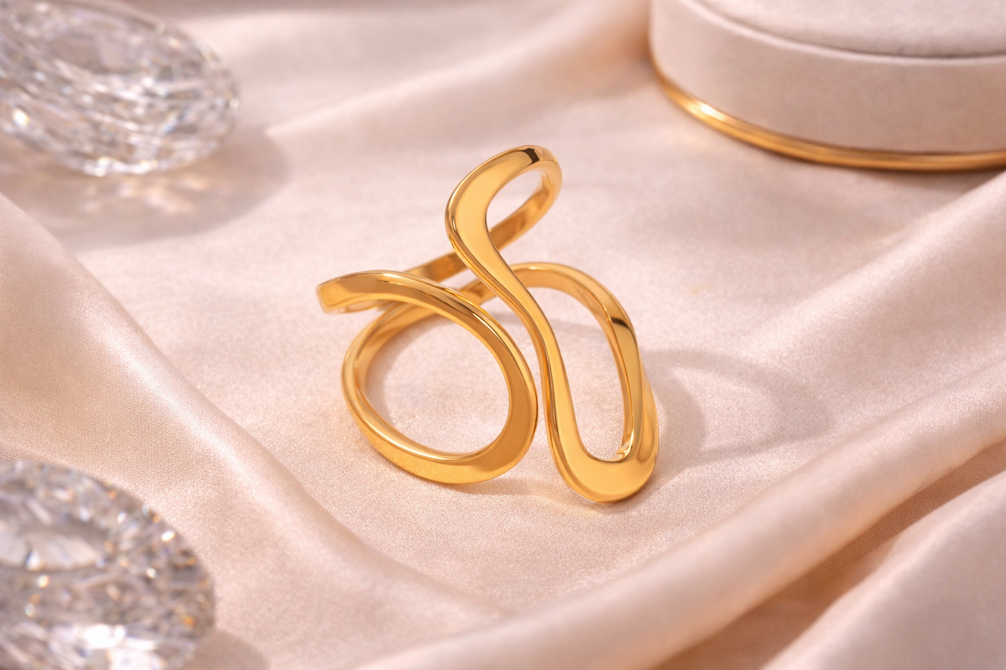 Ripple Adjustable Stainless Steel Ring