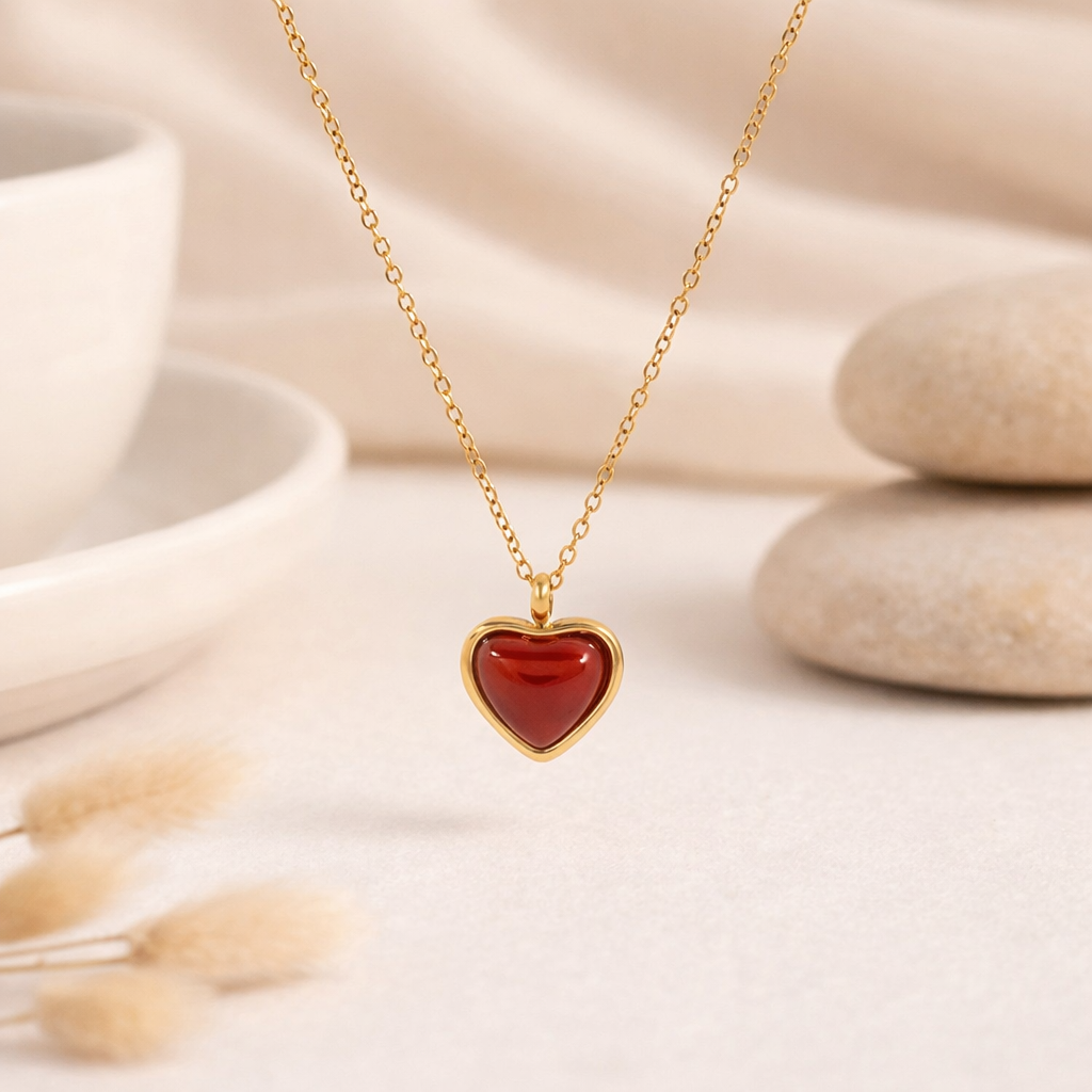 Golden Heart Stainless Steel Necklace