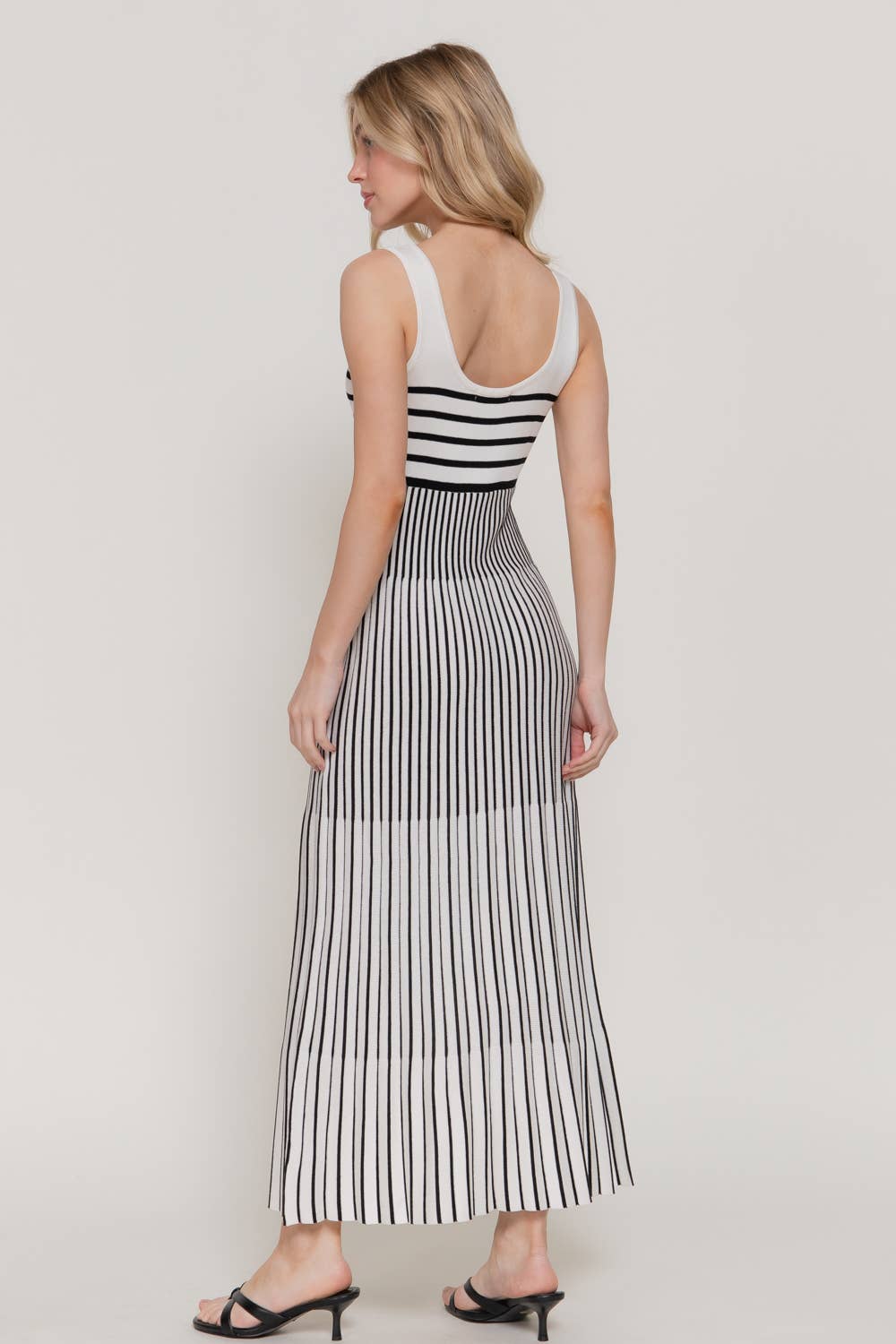 Scoop Striped Long Dress