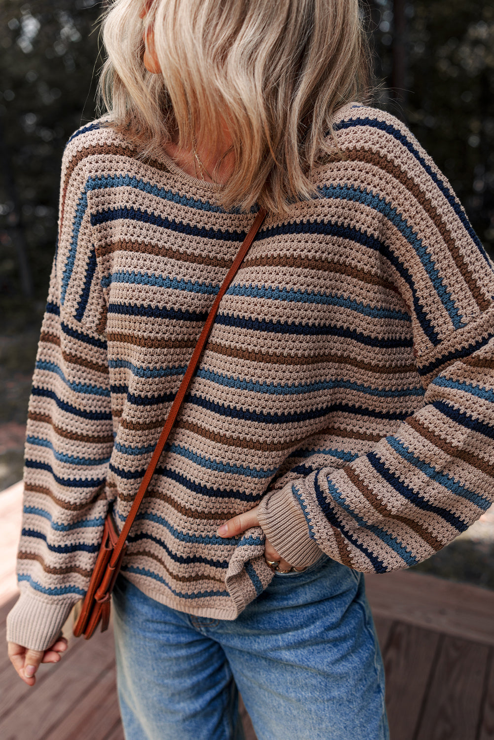 Relaxed Fit Multicolor Knit Sweater