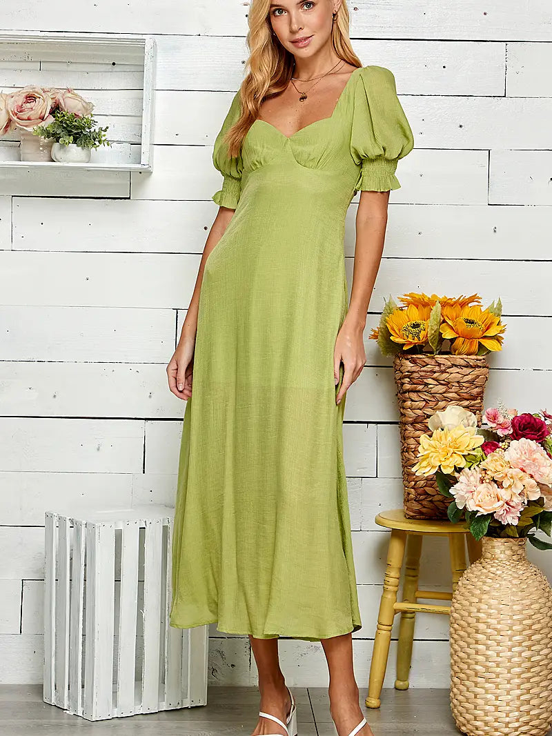 Lime Puff Dress