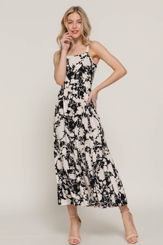VIctoria Floral Print Cami Midi Dress