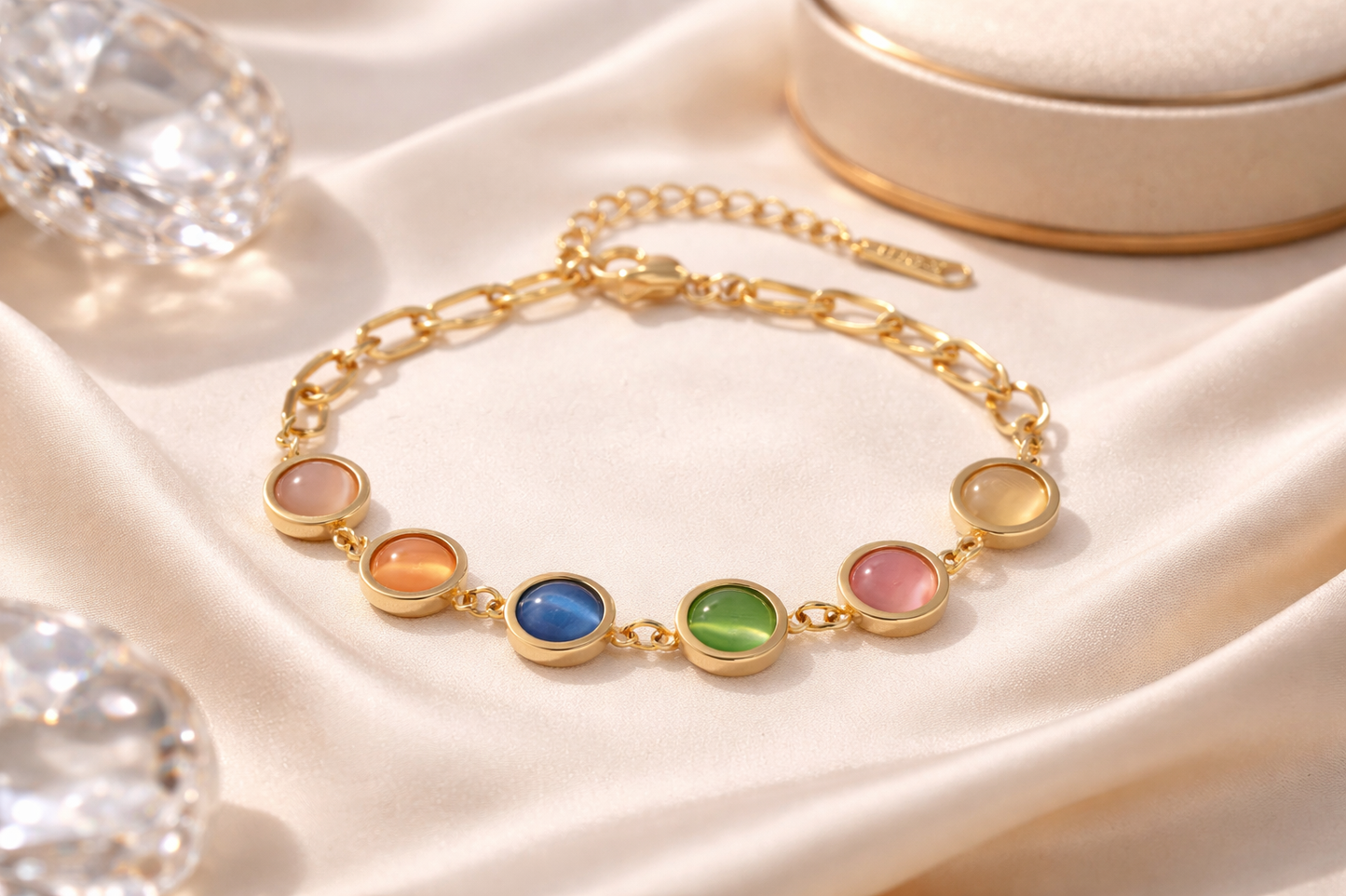 Rainbow Aura Stainless Steel Bracelet