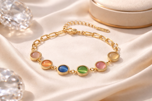 Rainbow Aura Stainless Steel Bracelet