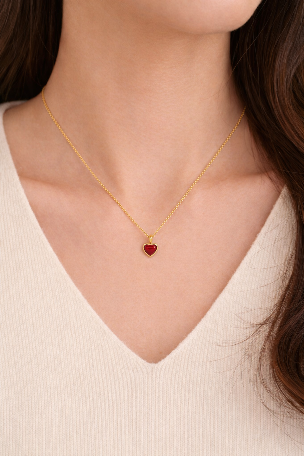 Golden Heart Stainless Steel Necklace