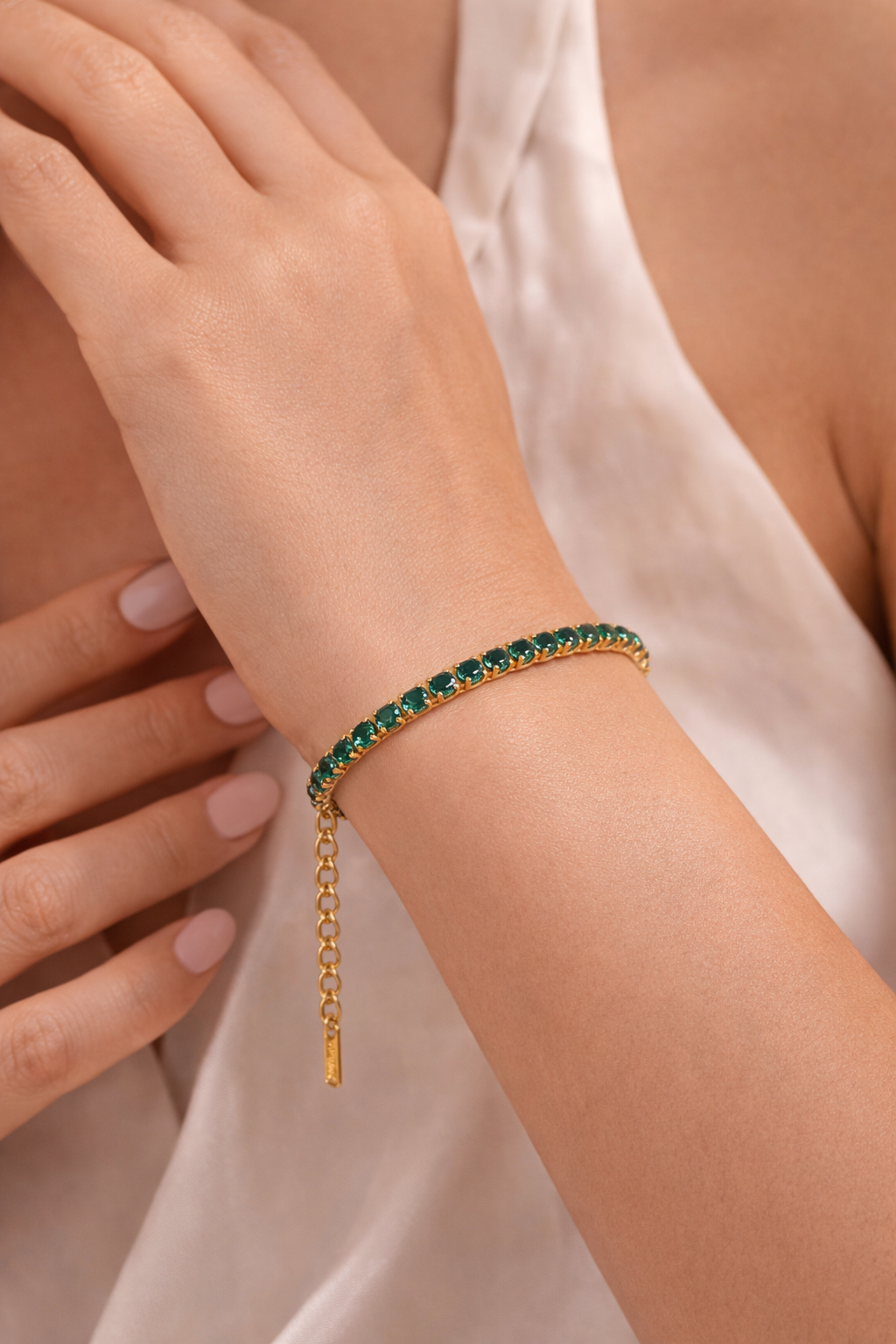 Evergreen Tennis Stainless Steel Bracelet