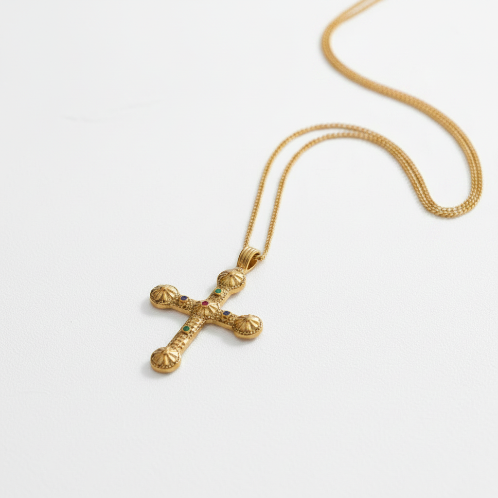 Stainless Steel Timeless Gold Cross Necklace