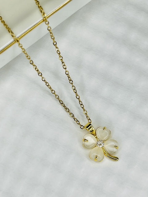 Lucky Bloom Stainless Steel Necklace