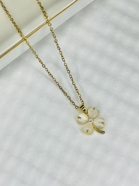 Lucky Bloom Stainless Steel Necklace