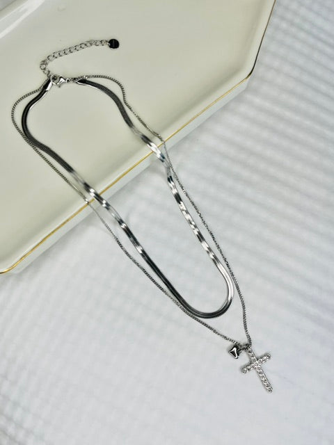 Trinity Cross Stainless Steel Necklace